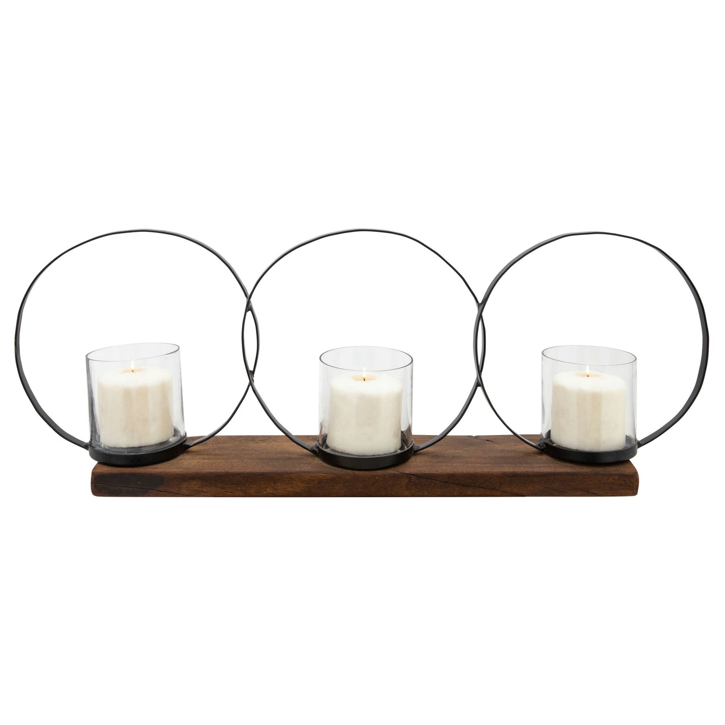 28" 3-candle Holders, Brown