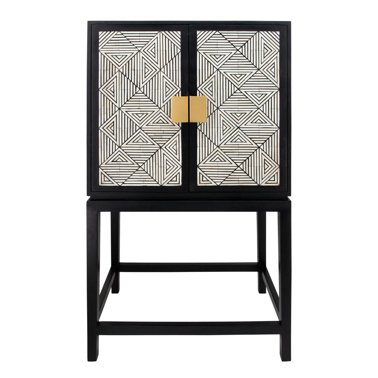 54" Wood 2-door Cabinet, Black