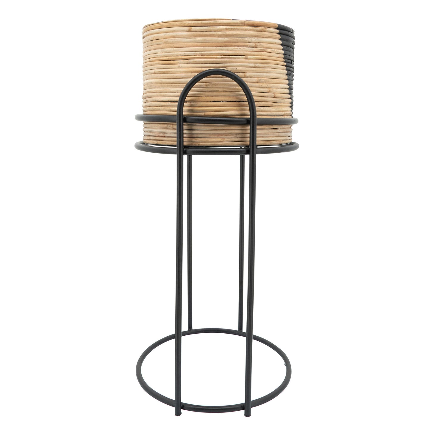 S/2 Round Planter Stands, Black/brown