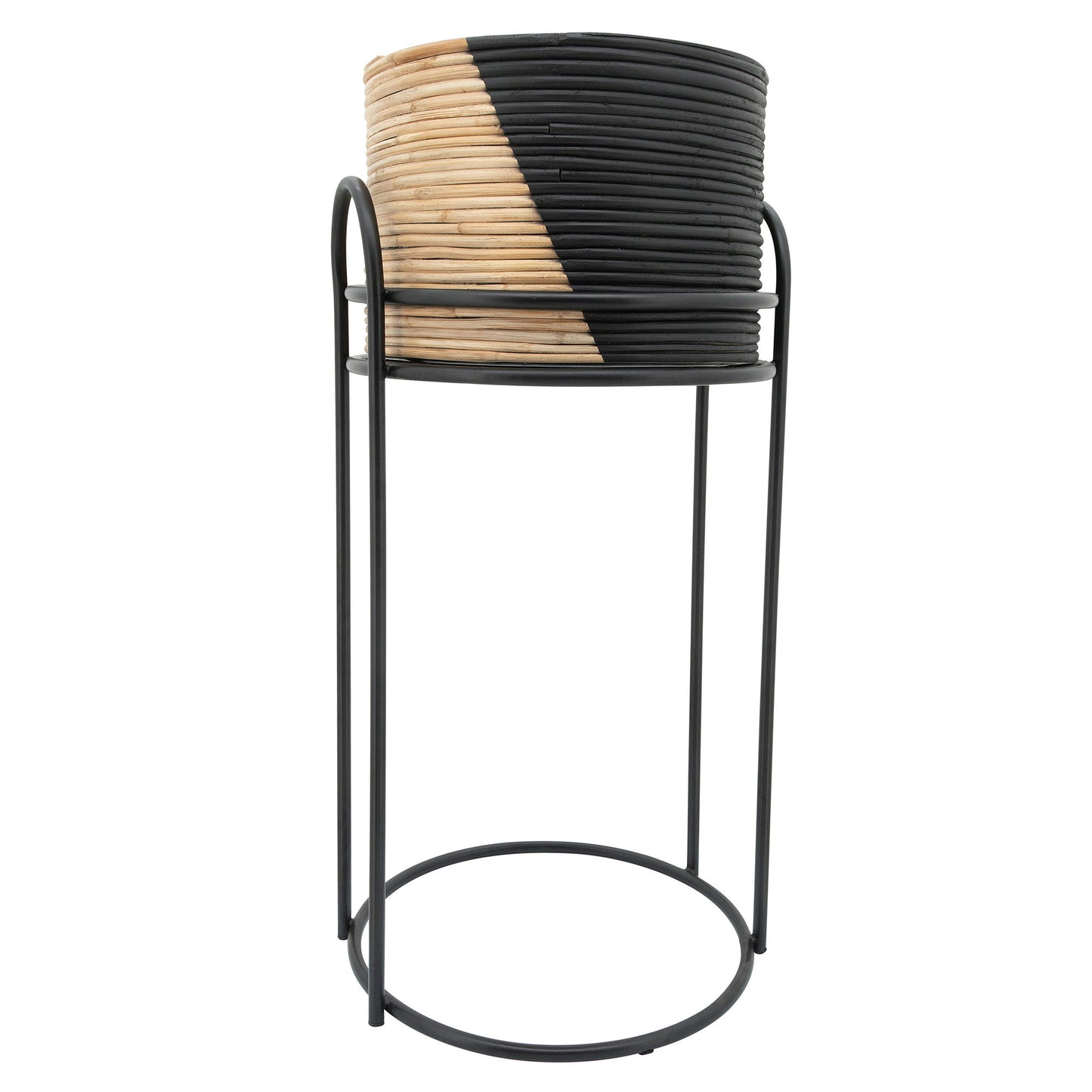 S/2 Round Planter Stands, Black/brown