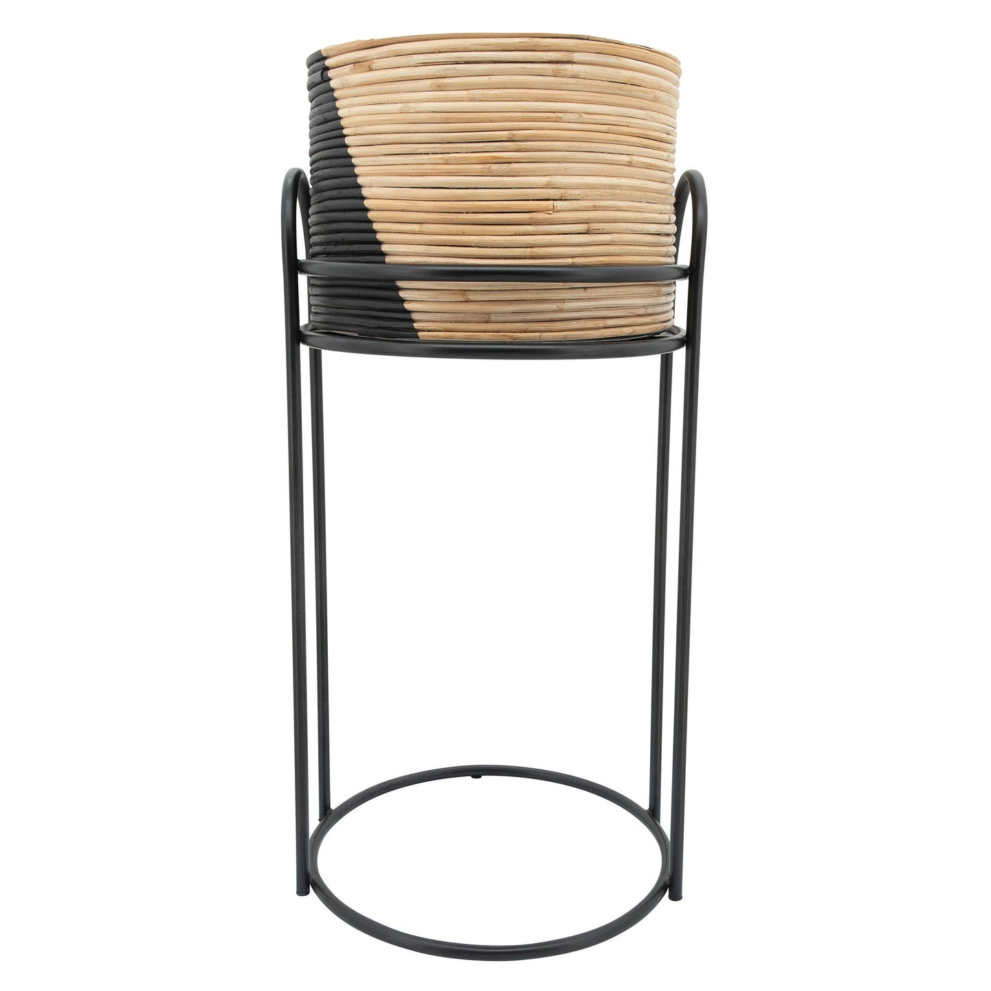 S/2 Round Planter Stands, Black/brown