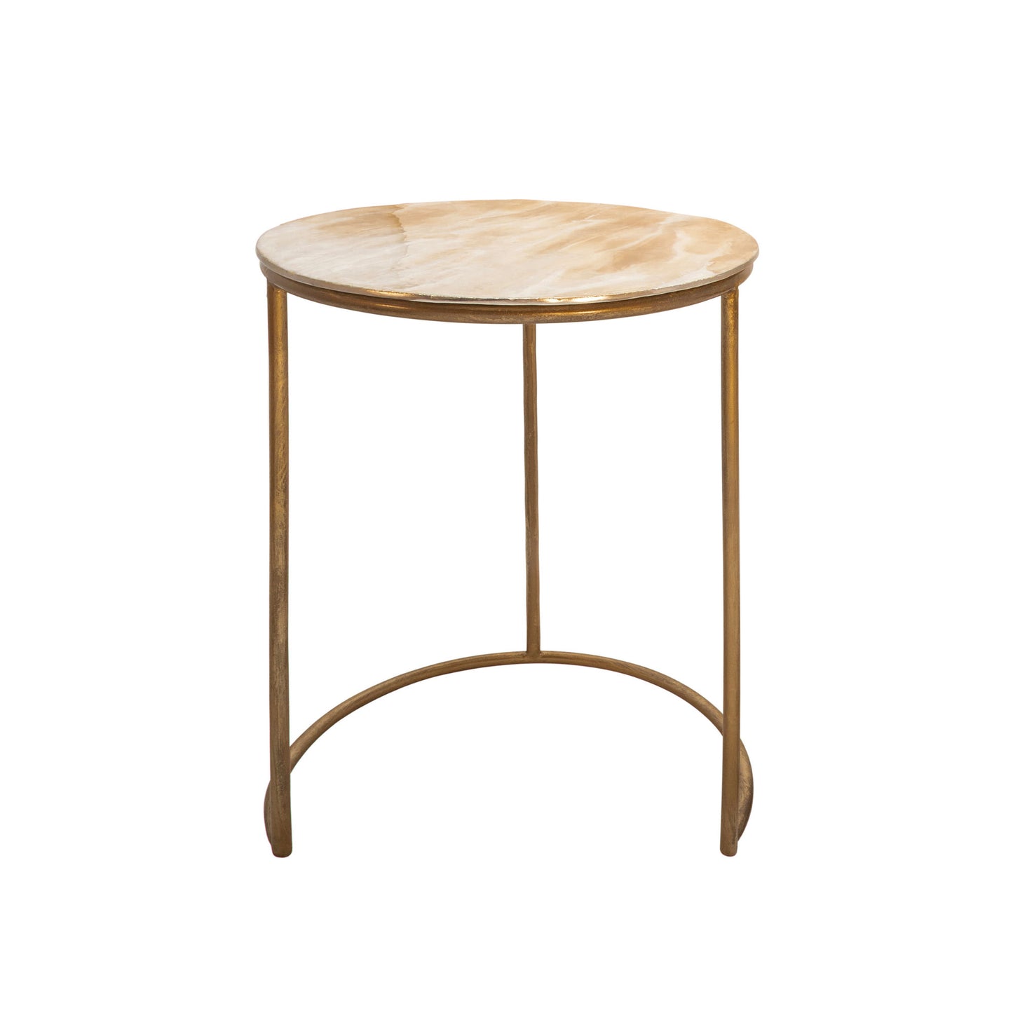 S/2 Metal Side Tables, Cream
