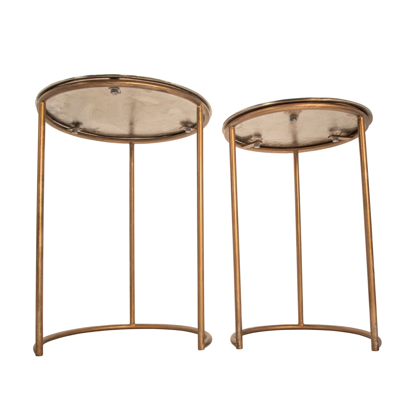 S/2 Metal Side Tables, Cream