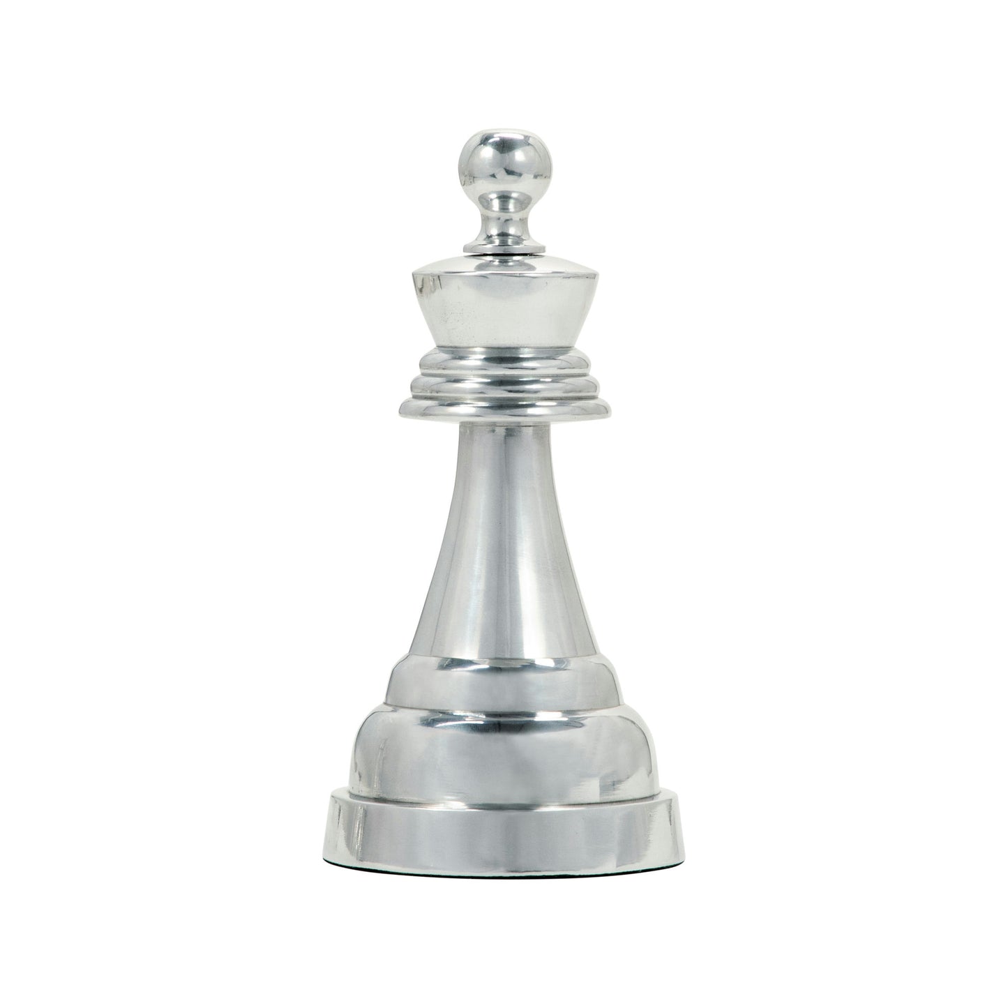 9"h Metal Queen Chess Piece, Silver