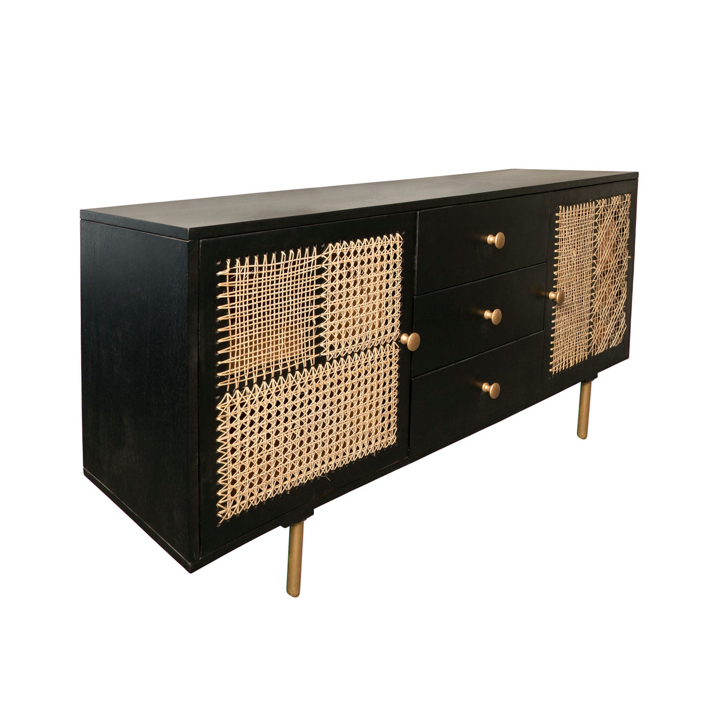 Wood 63x30" Patchwork Sideboard