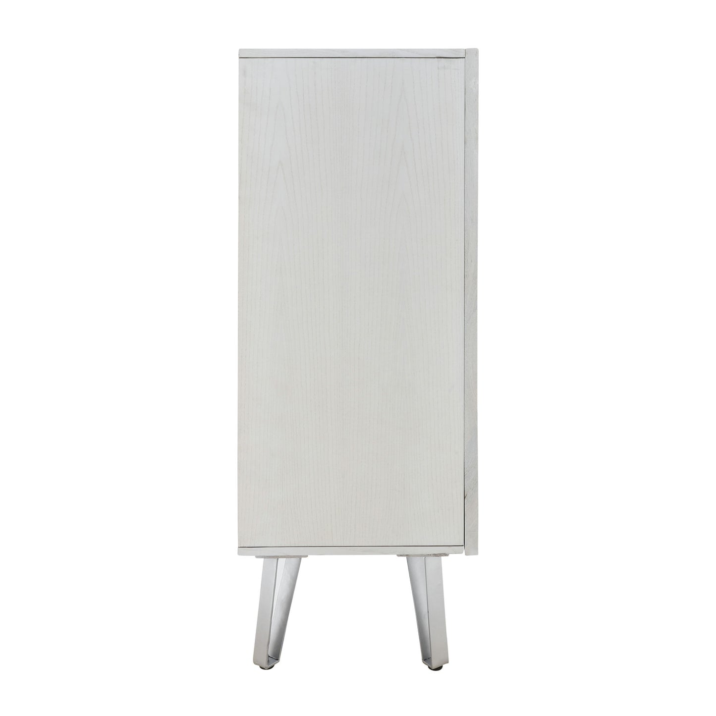 Wood 39x47" Hammered Cabinet, White
