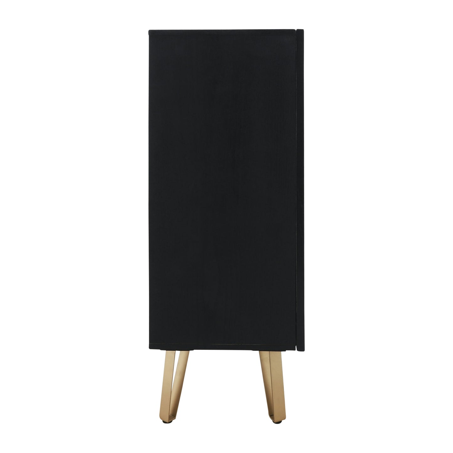 Wood 39x47" Hammered Cabinet, Black