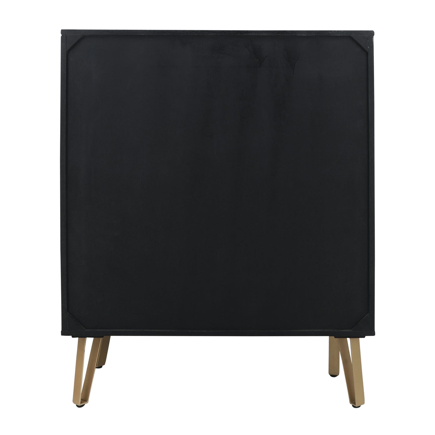 Wood 39x47" Hammered Cabinet, Black
