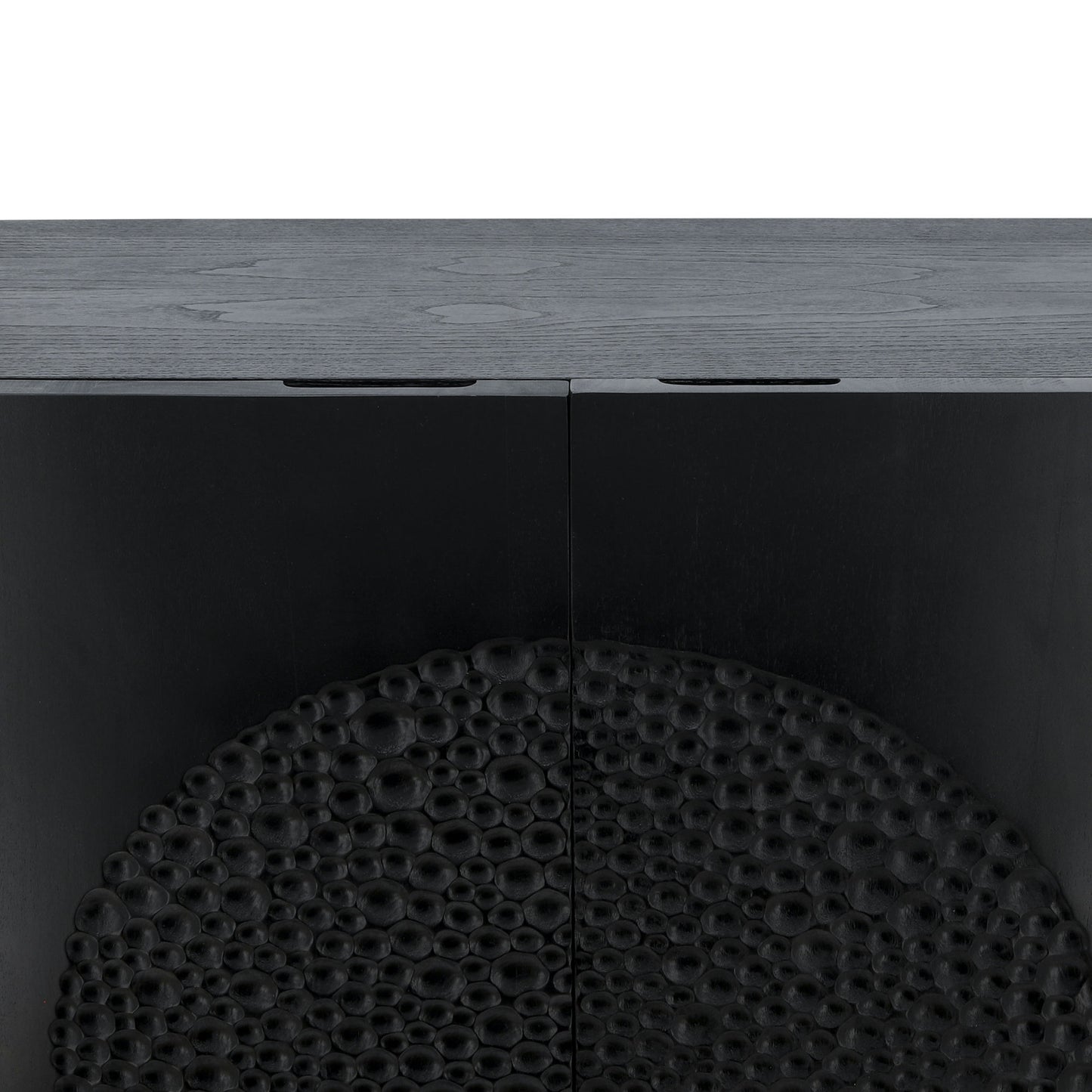 Wood 39x47" Hammered Cabinet, Black