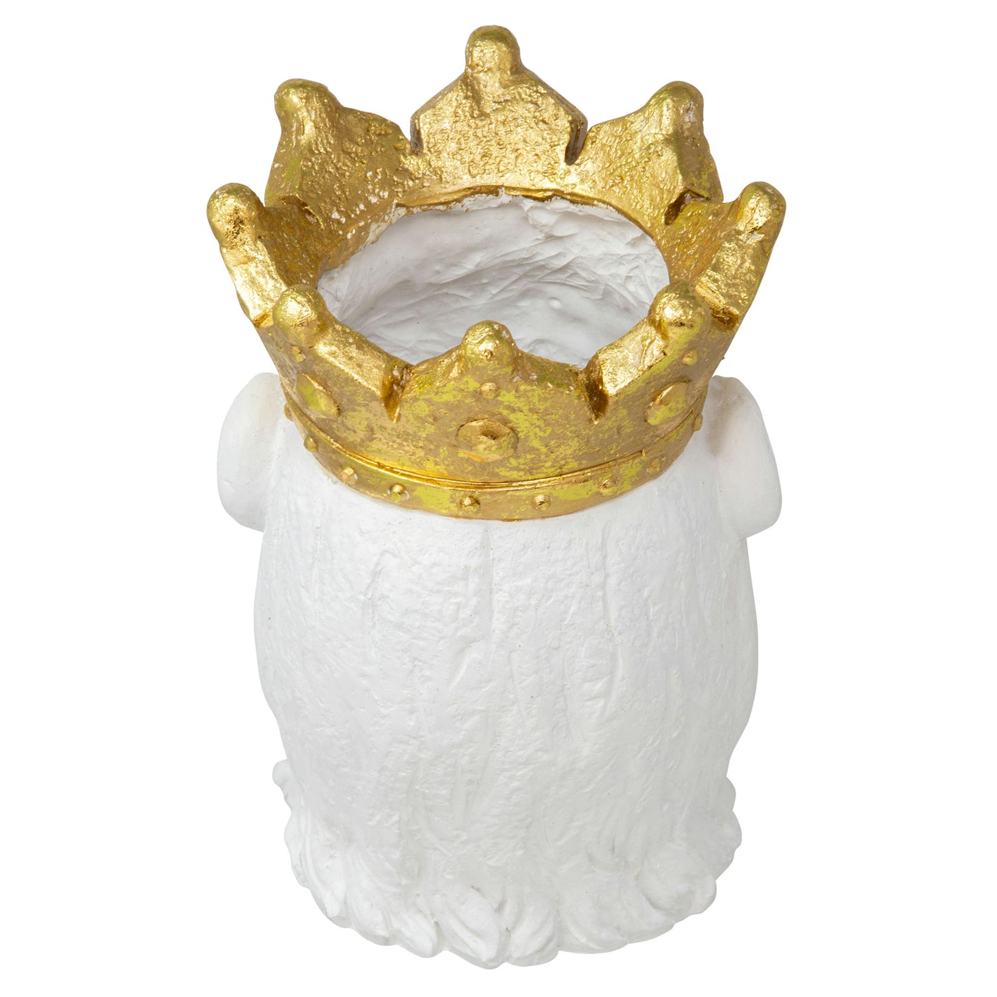 Resin 9" Gorilla W/ Crown, White