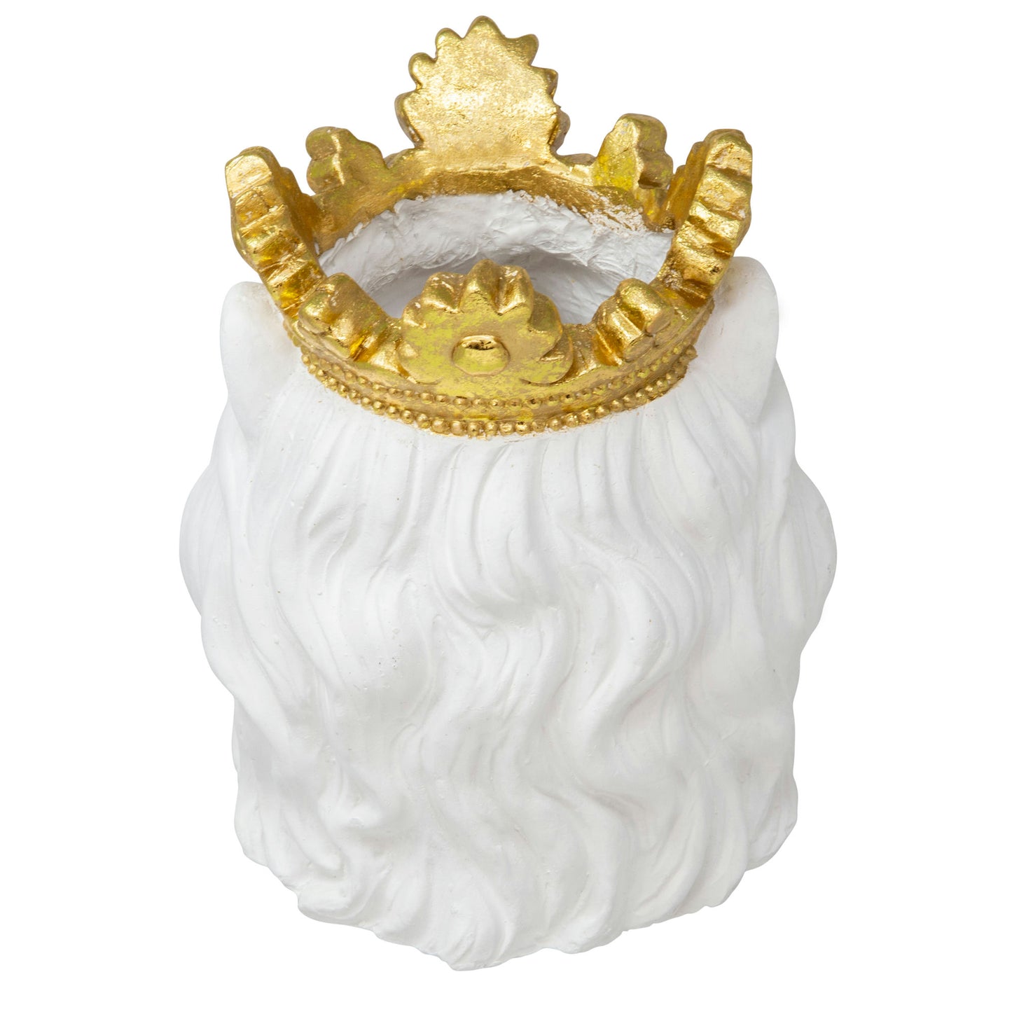 Resin 9" Lion W/ Crown, White