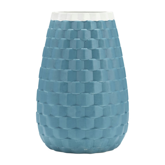 9" Textured Vase, Cameo Blue