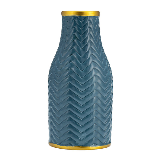 10" Chevron Vase, Teal