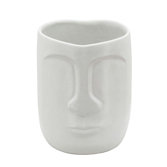 5" Face Vase, White