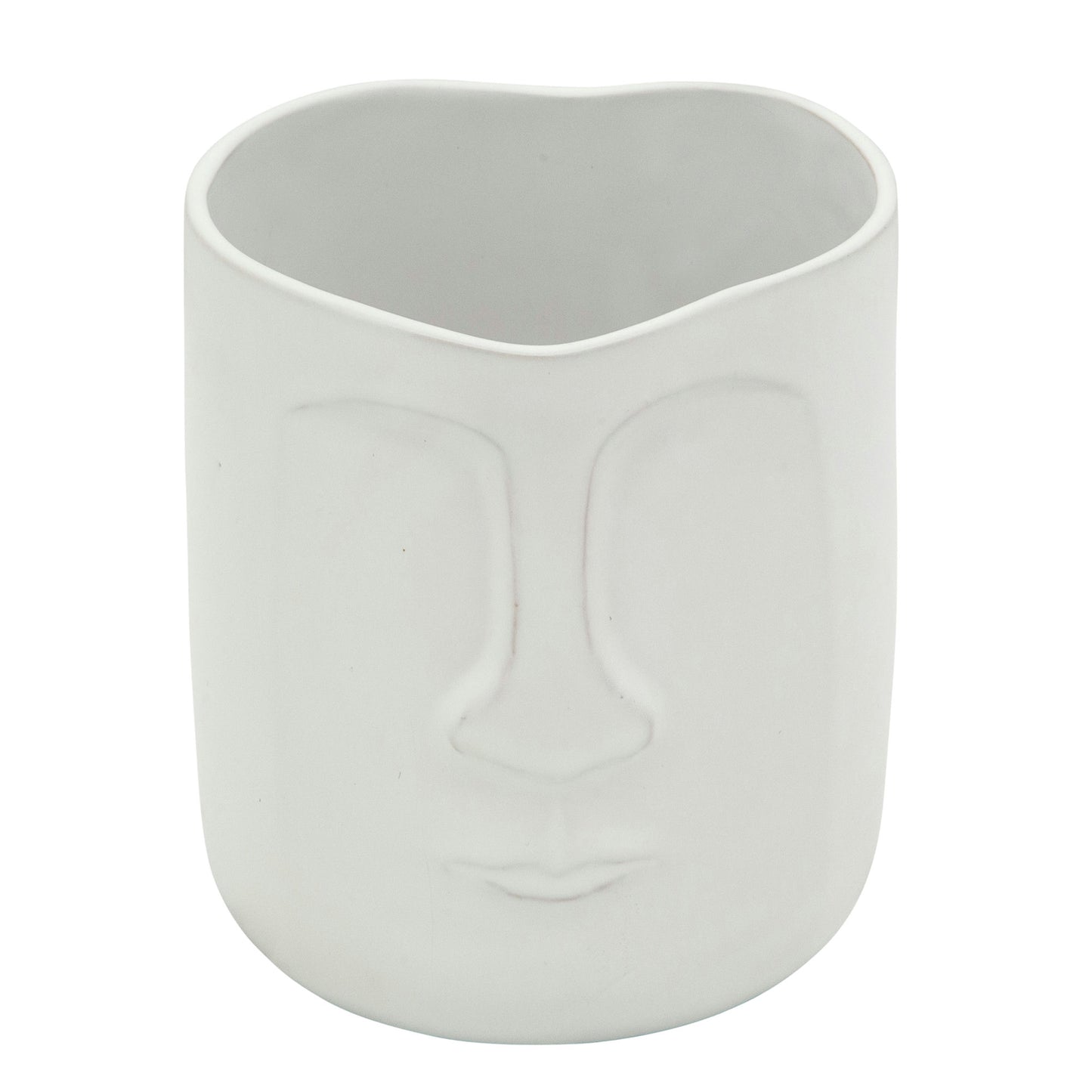 6" Face Vase, White