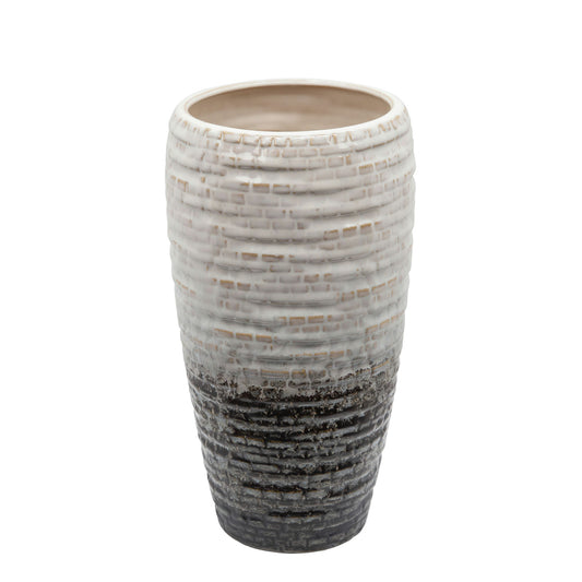 11" Textured Vase, Cream