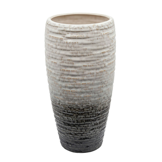 13" Textured Vase, Cream
