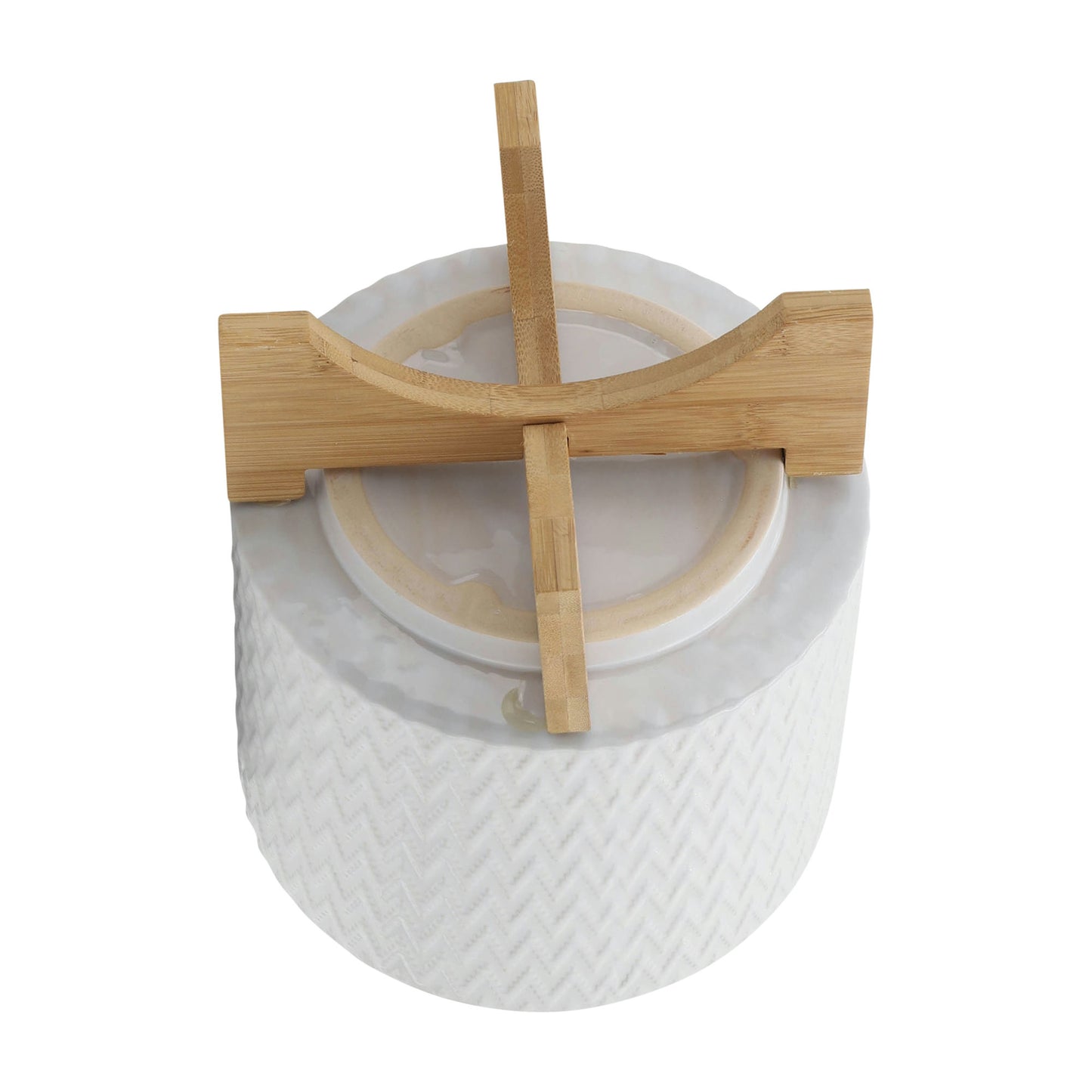8" Chevron Planter W/ Stand, White