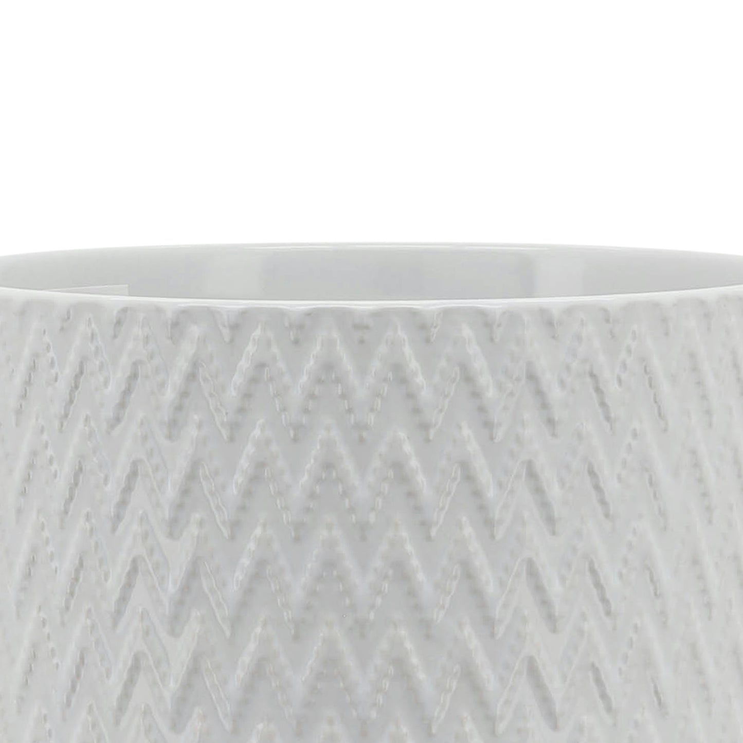 8" Chevron Planter W/ Stand, White
