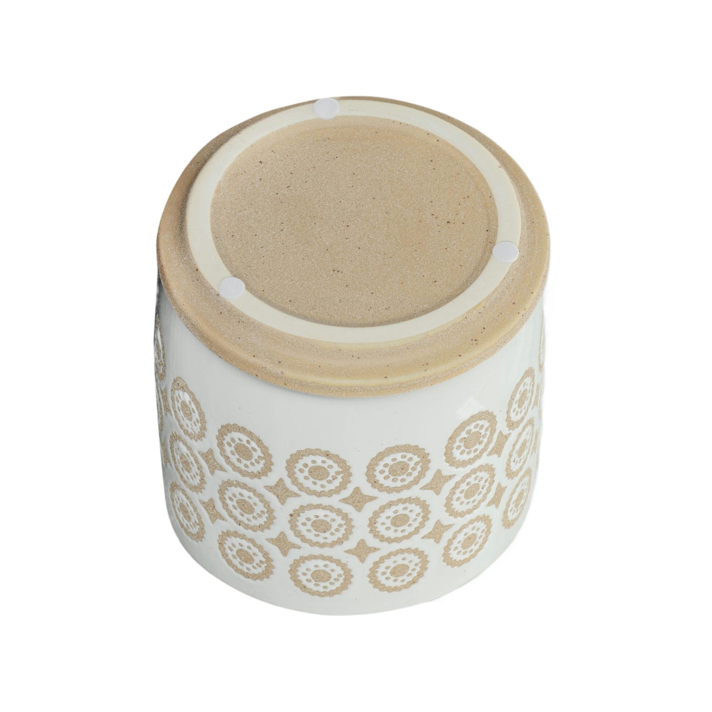 6" Circles Planter W/ Saucer, Beige