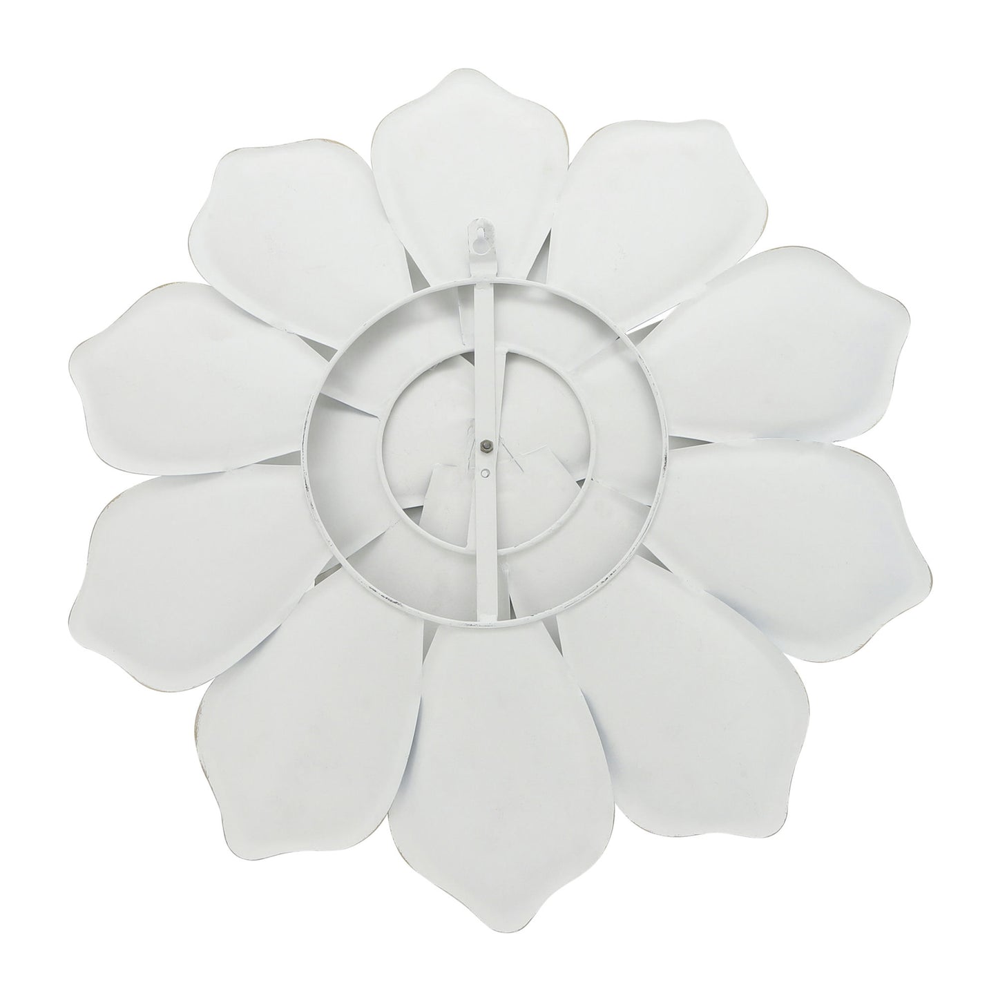 Metal 20" Multi-layer Flower Wall Deco, White/gol