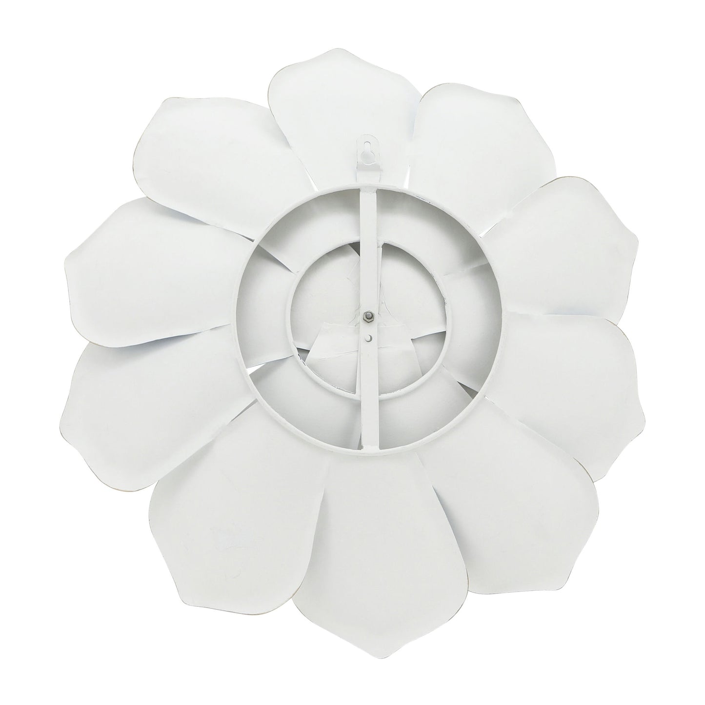 Metal 17" Multi-layer Flower Wall Deco, White/gol