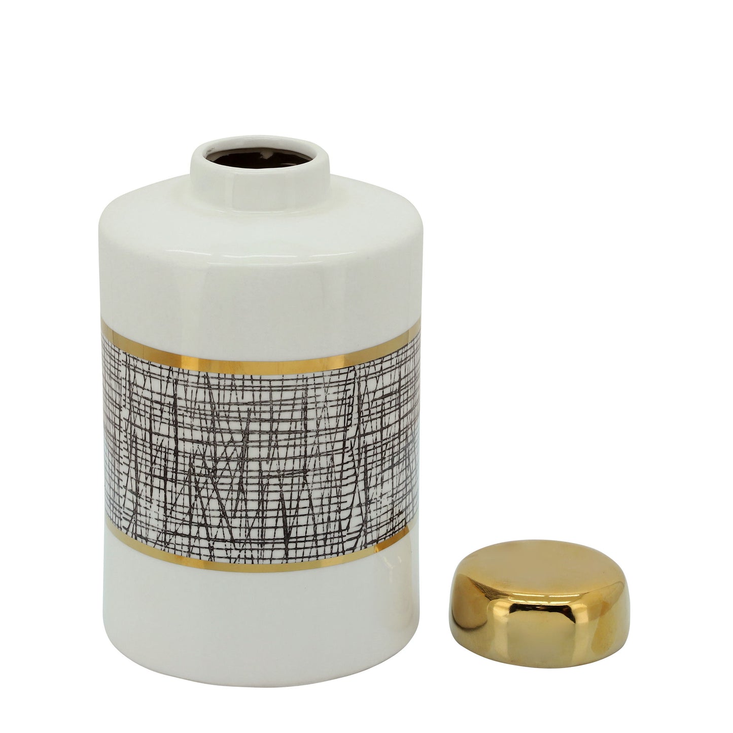 9" Jar With Lid, Gold