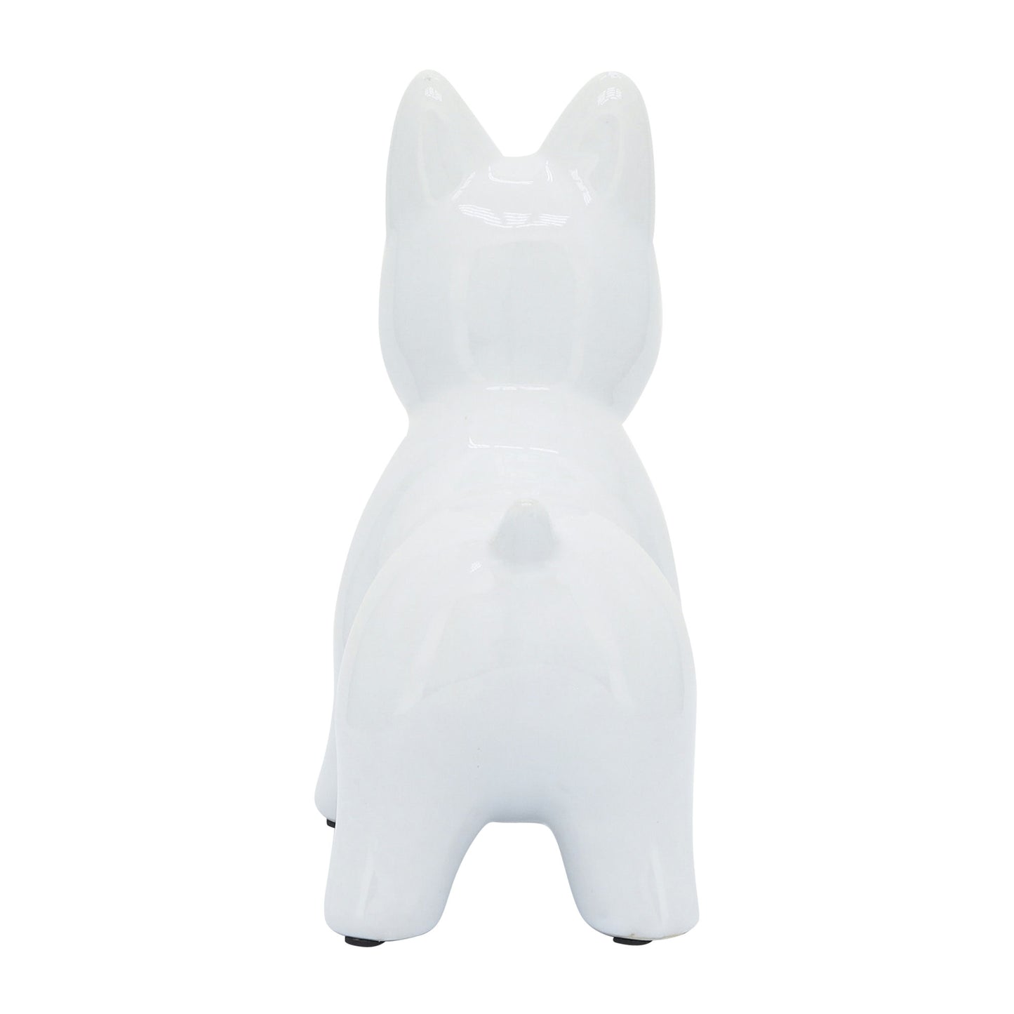 Cer, 8" Dog Table Deco, White