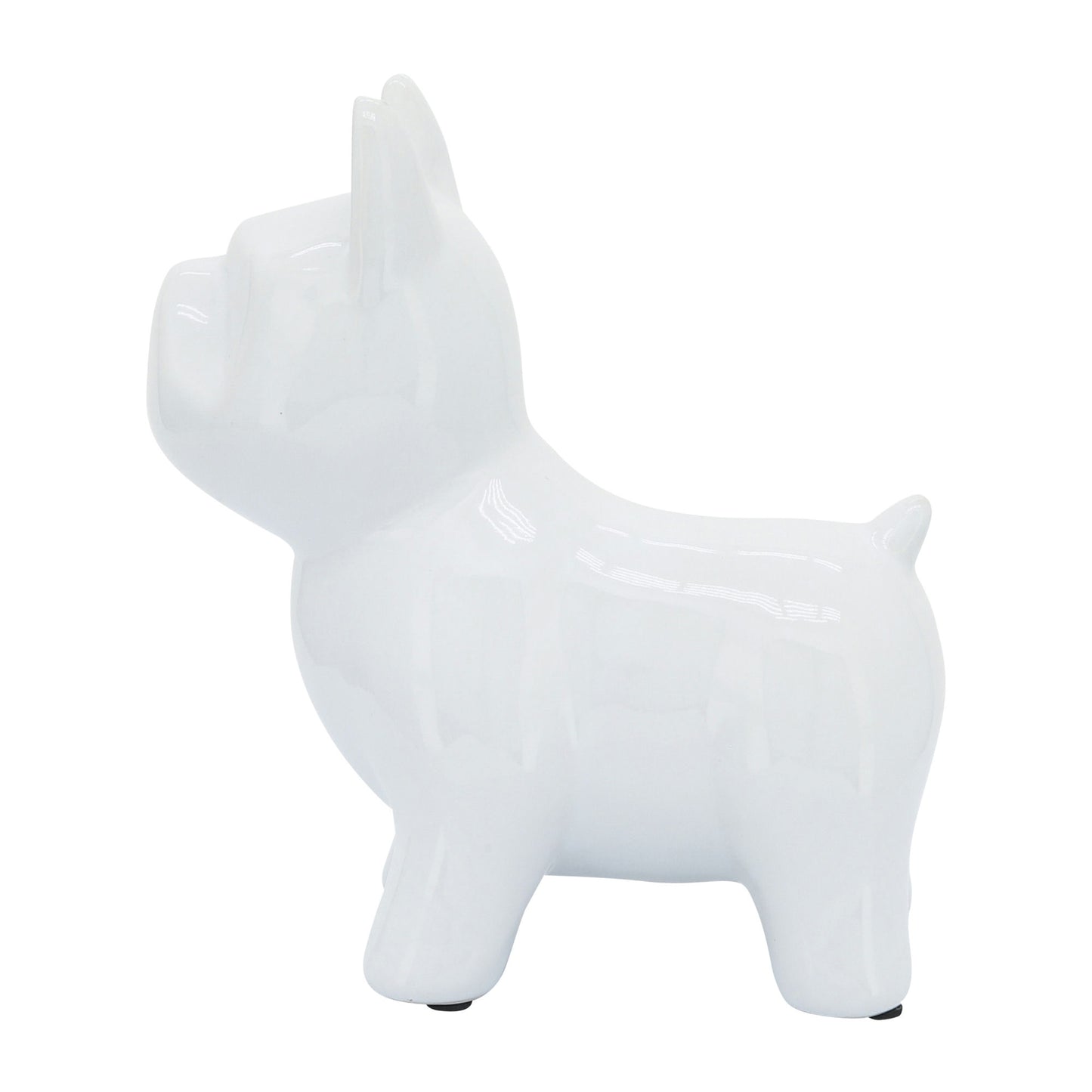 Cer, 8" Dog Table Deco, White