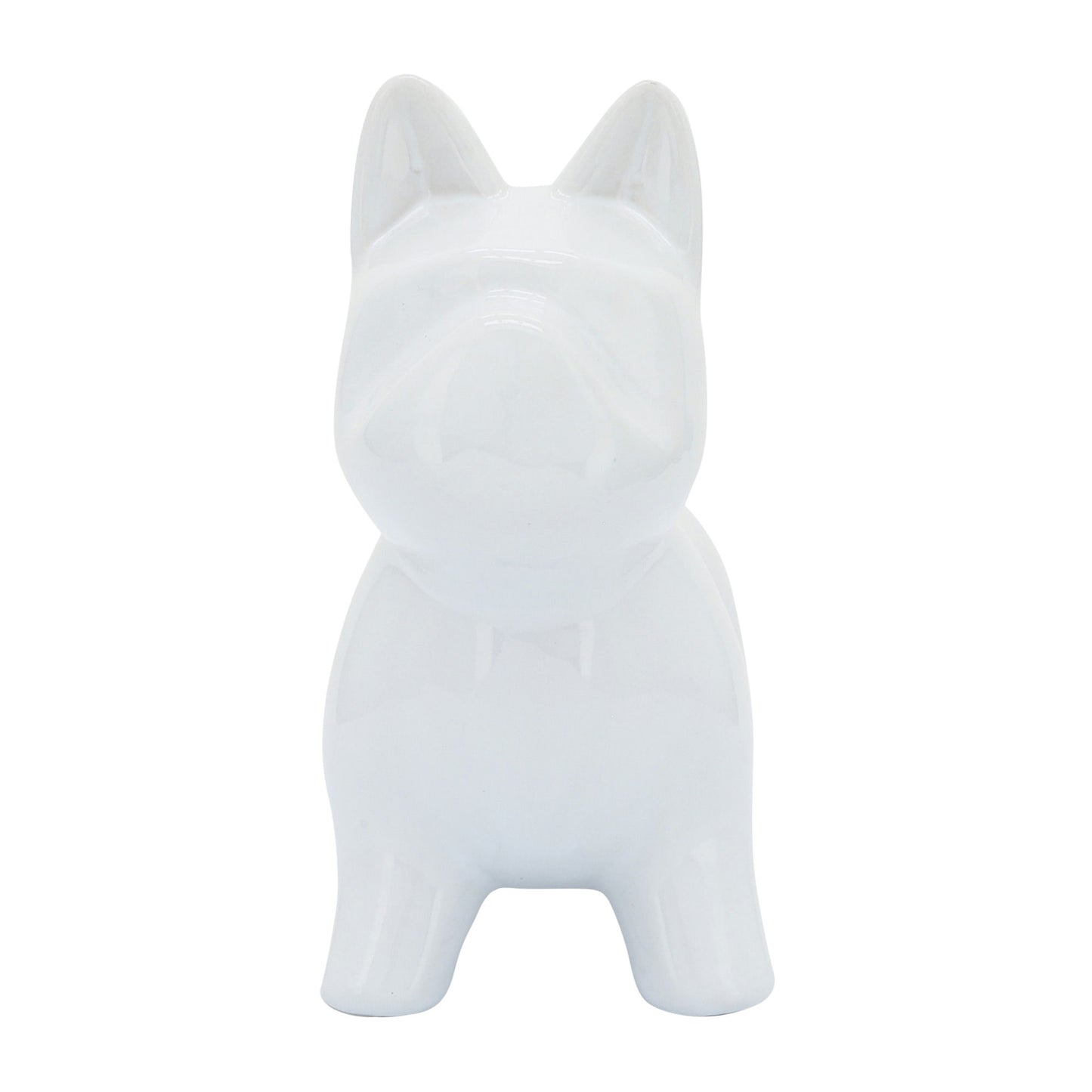 Cer, 8" Dog Table Deco, White