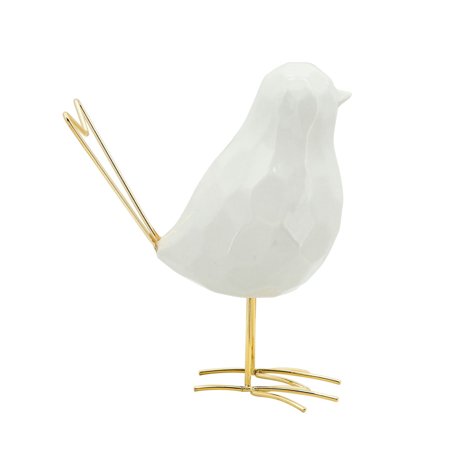 8"h Bird Statuette, White