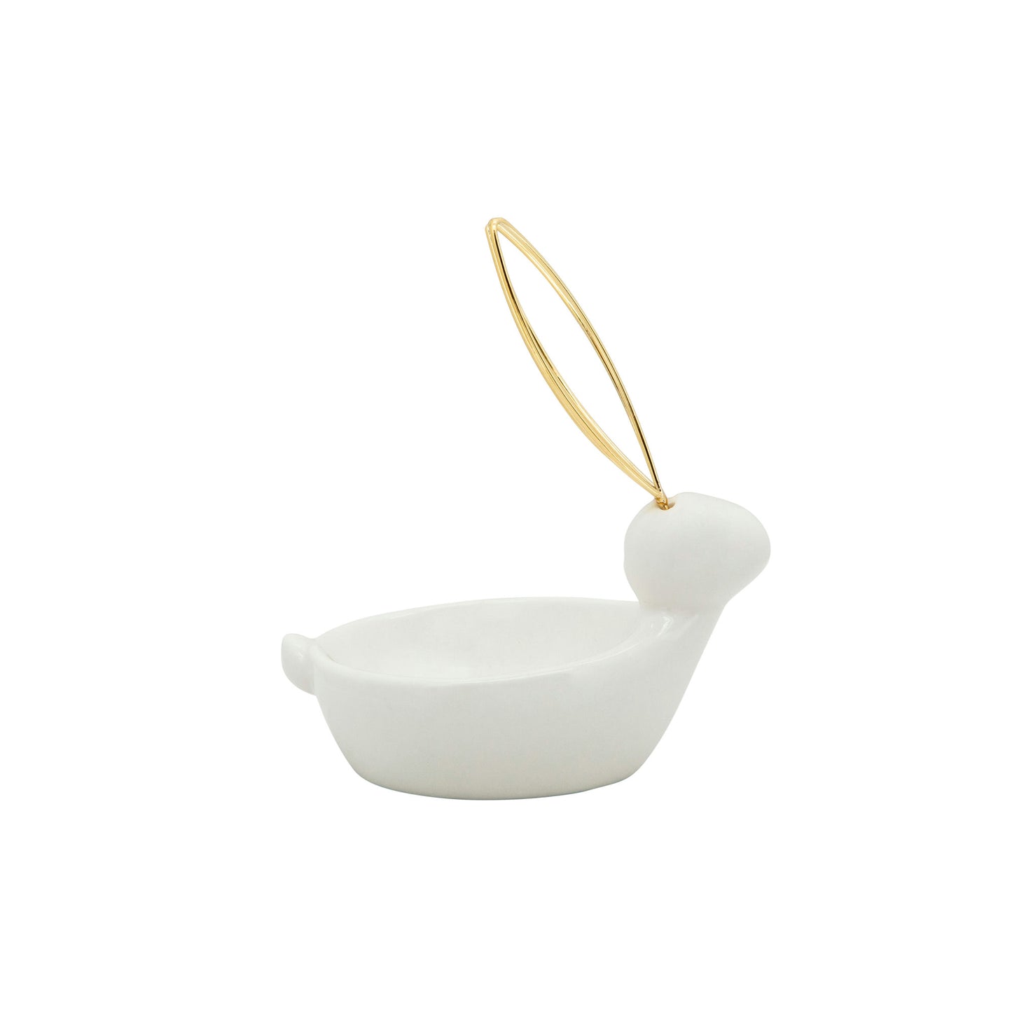 6"h Bunny Trinket Tray, White