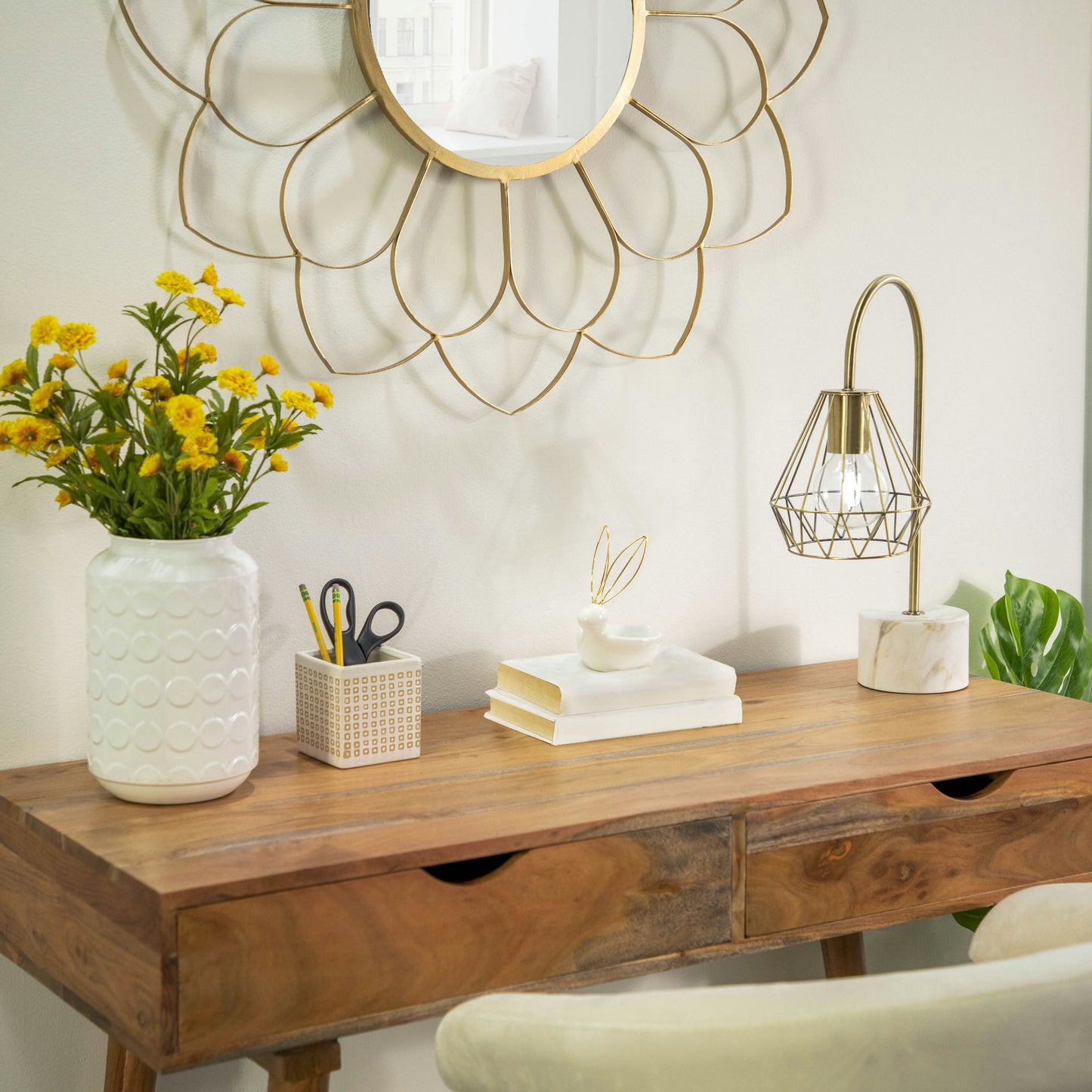 6"h Bunny Trinket Tray, White