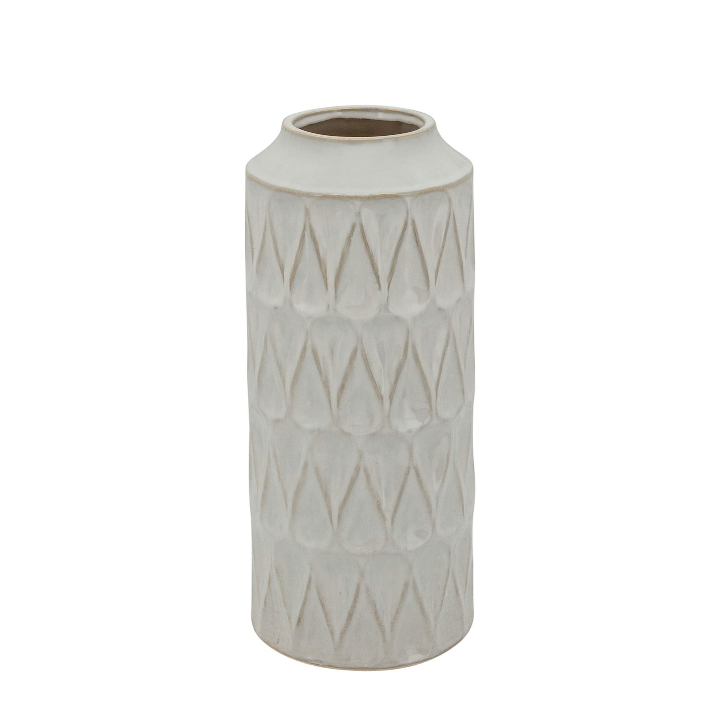 16"h Teardrop Vase, White