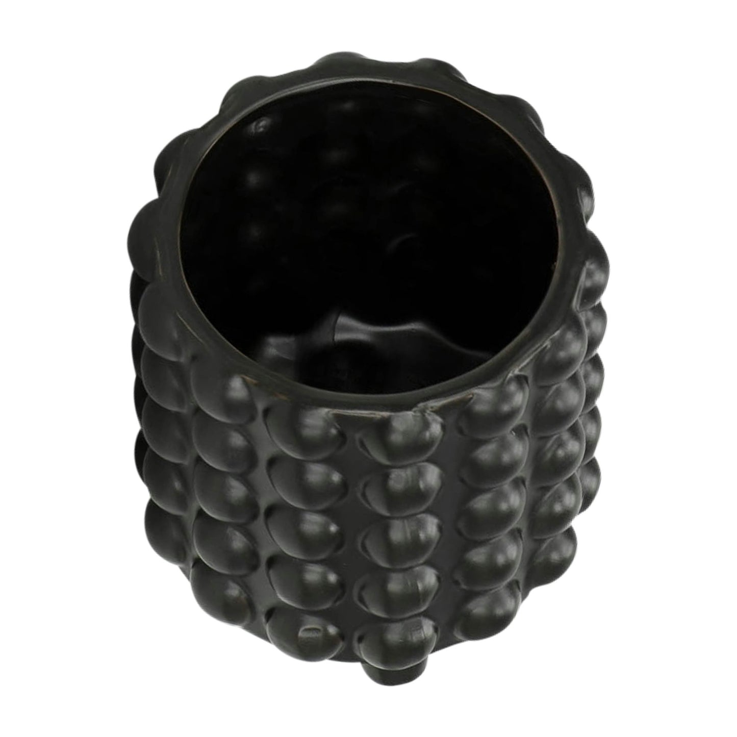 S/2 6/8" Bubble Planters, Matte Black