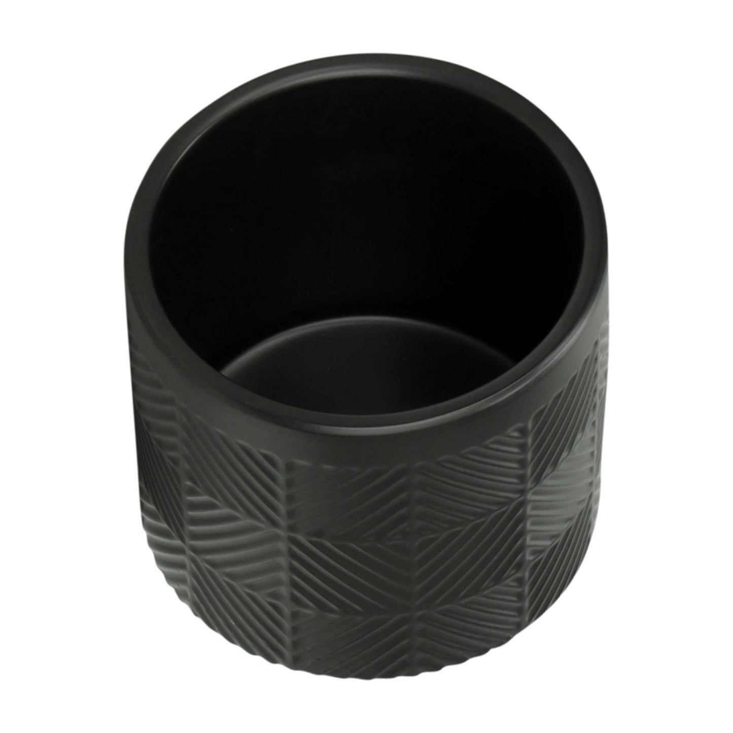 S/2 6/8" Textured Planters, Matte Black