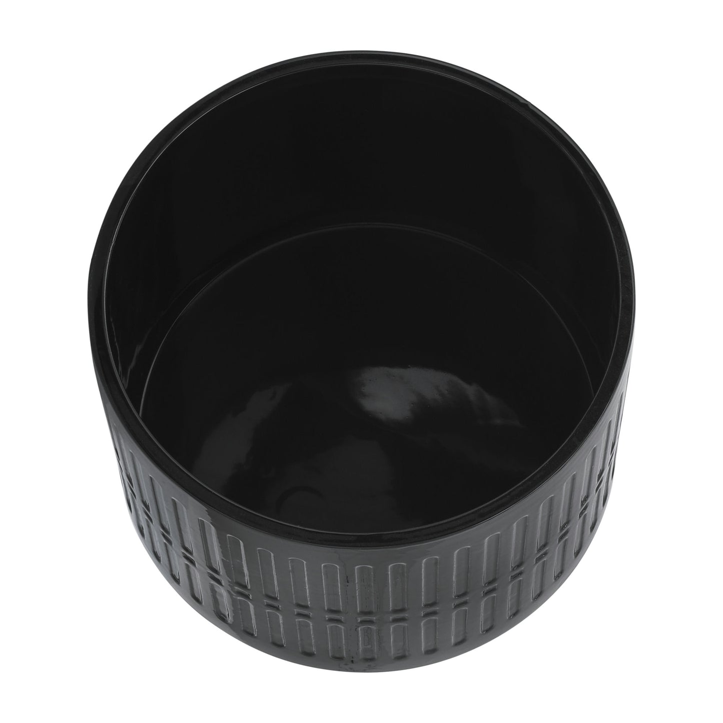 S/2 Lines Footed Planters 10/12" Black