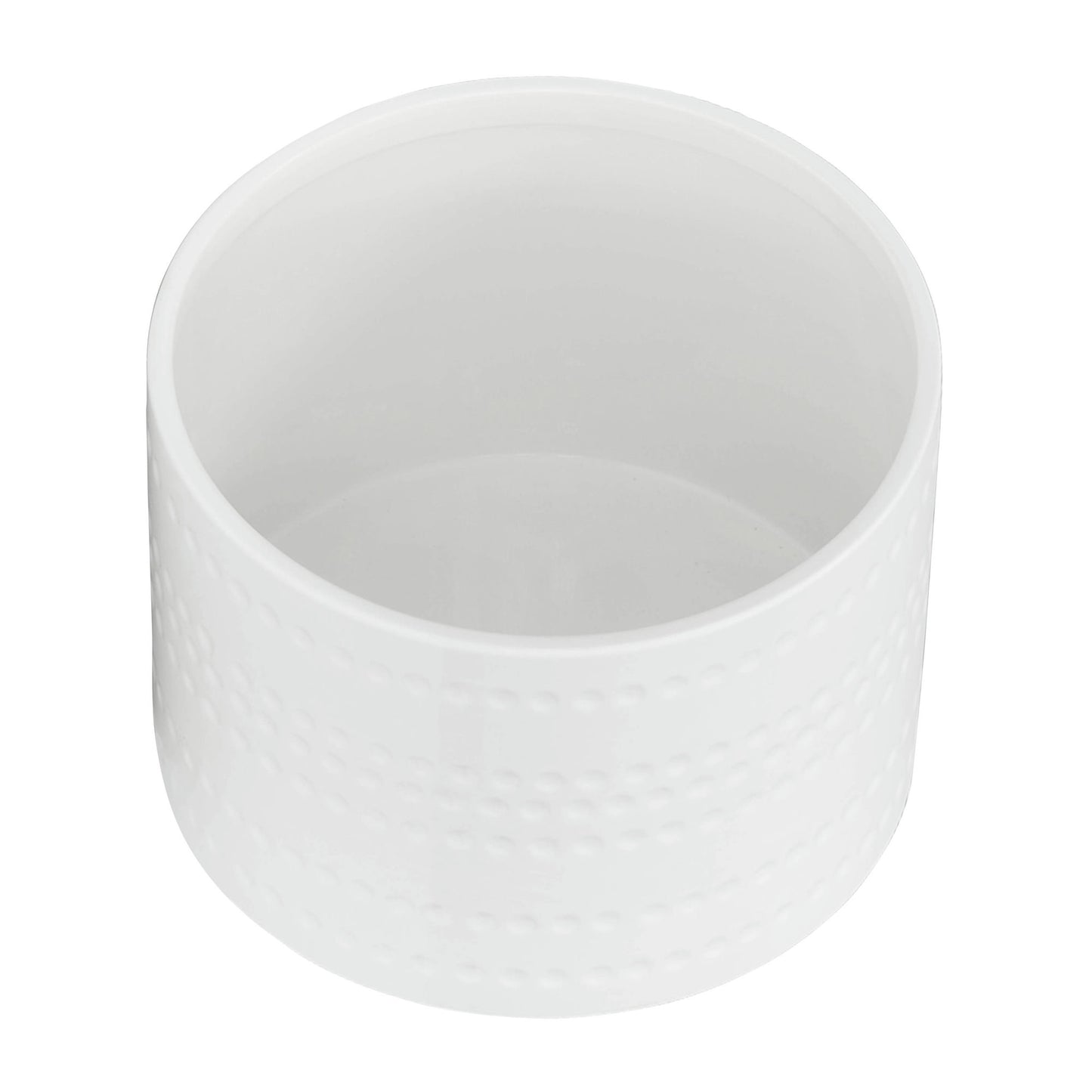 S/2 Dotted Footed Planters 10/12" , White