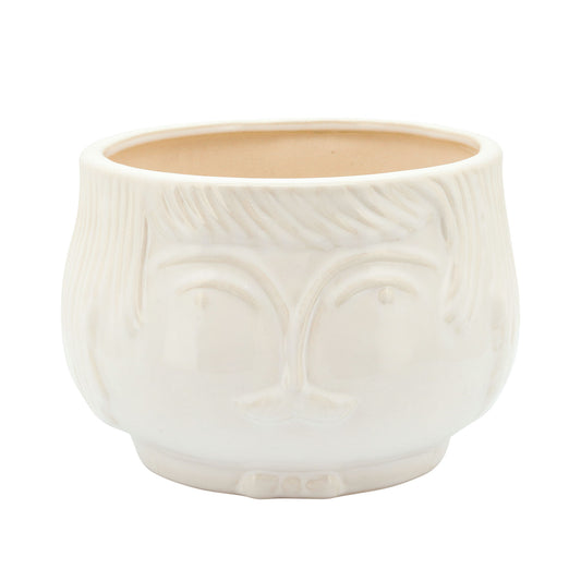 7" Grandpa Planter, White