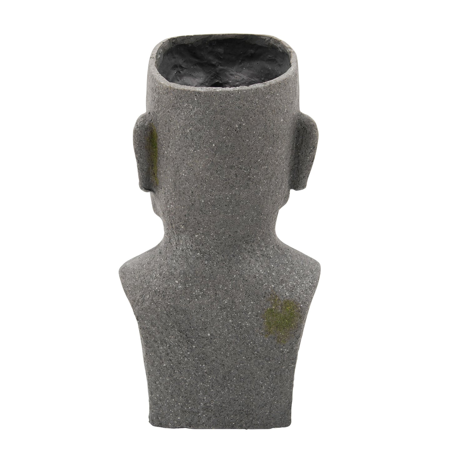 Resin, 20"h Moai Bust Planter, Gray