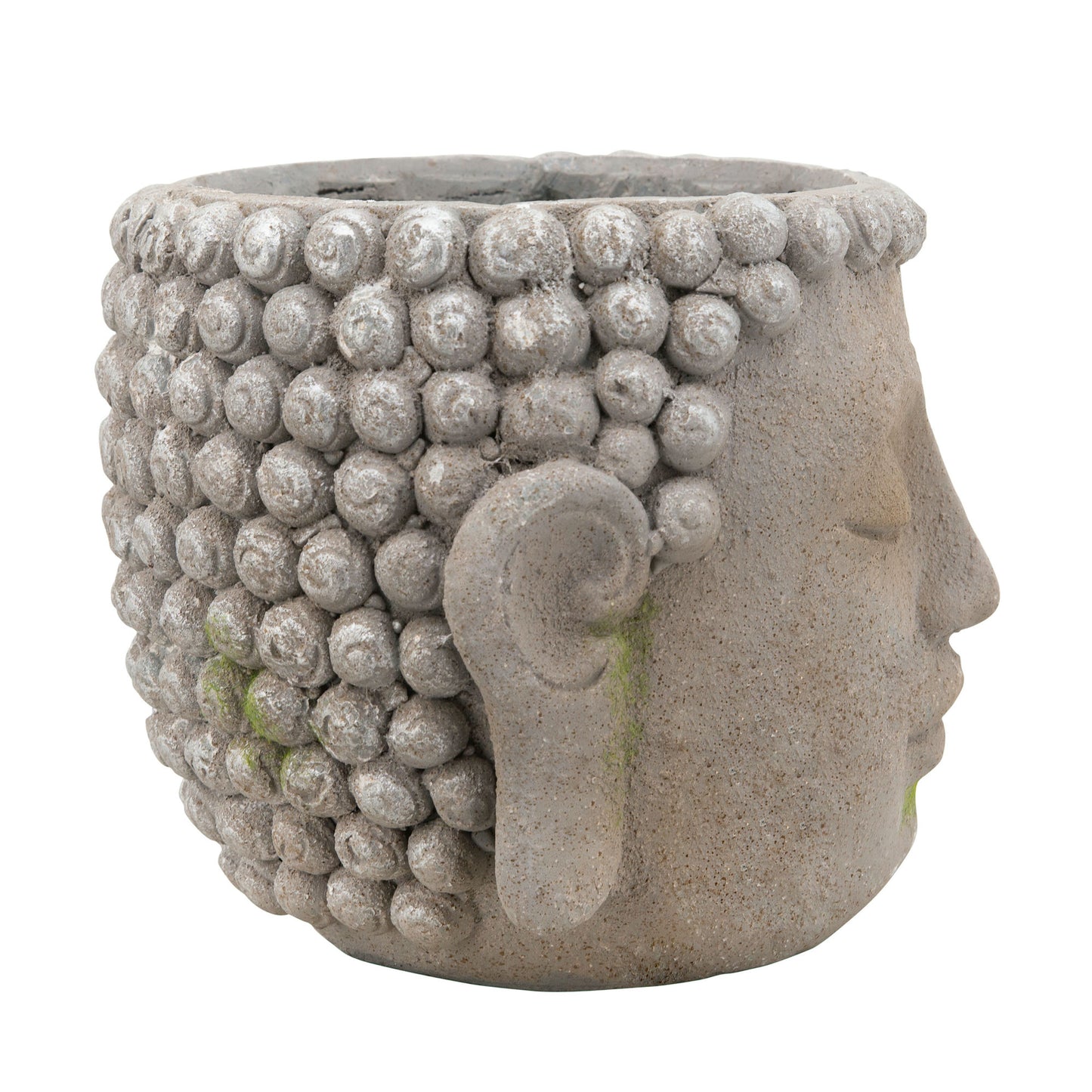 Resin, 11" Buddha Head Planter, Gray