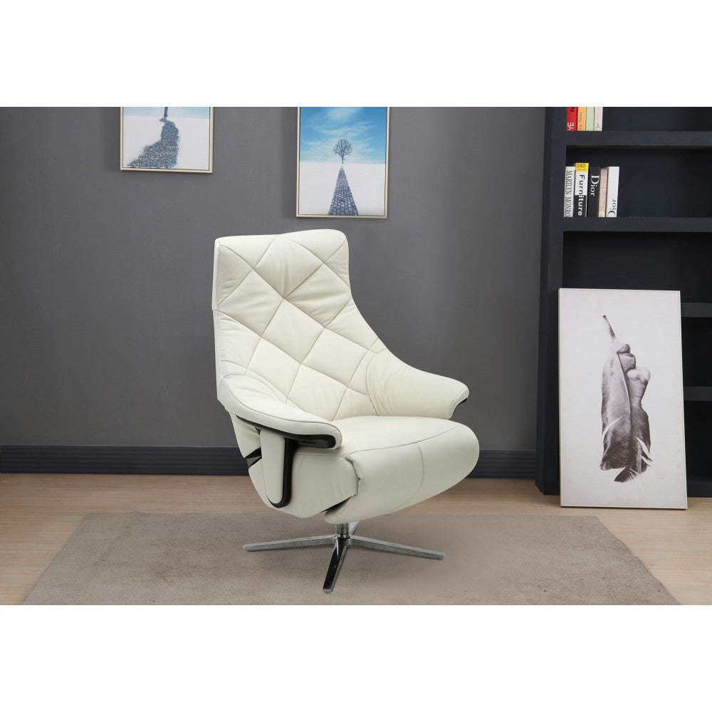 15P-1140 Luna Swivel Pedestal Power Recliner, Capri White
