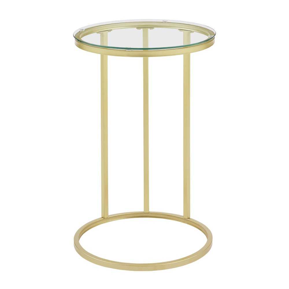 16" Round C Table - Glass/Gold