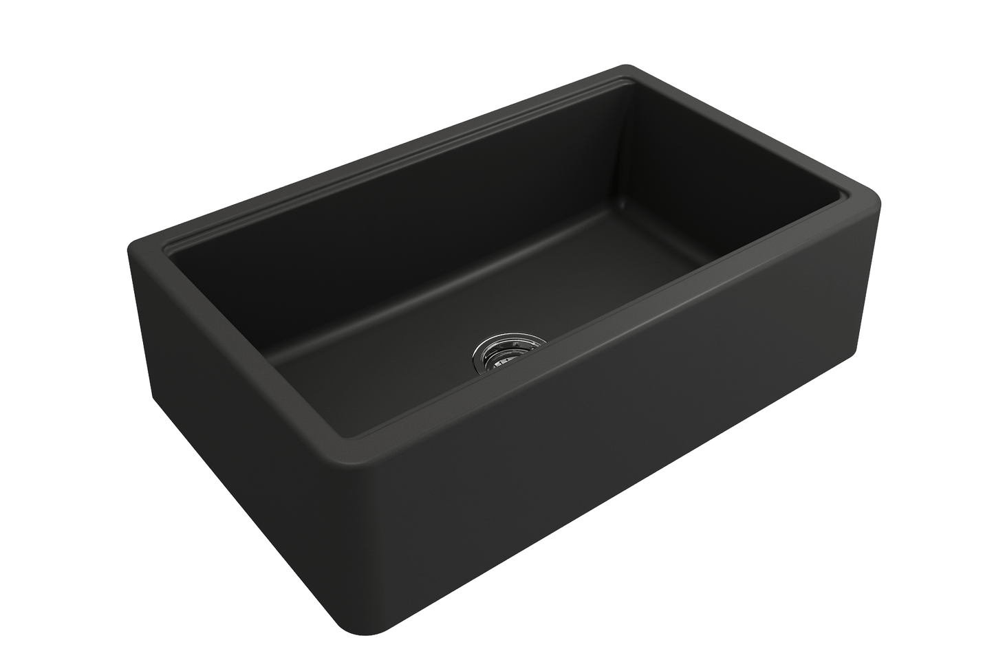 Arona Apron-Front 33" Single Bowl Granite Composite Kitchen Sink in Matte Black