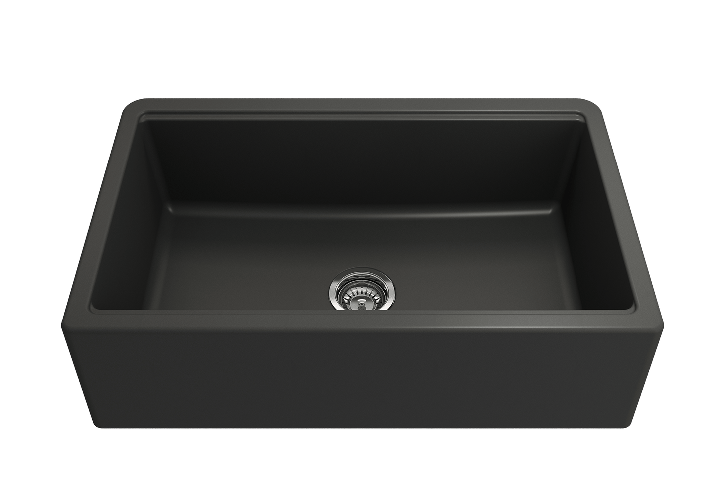 Arona Apron-Front 33" Single Bowl Granite Composite Kitchen Sink in Matte Black