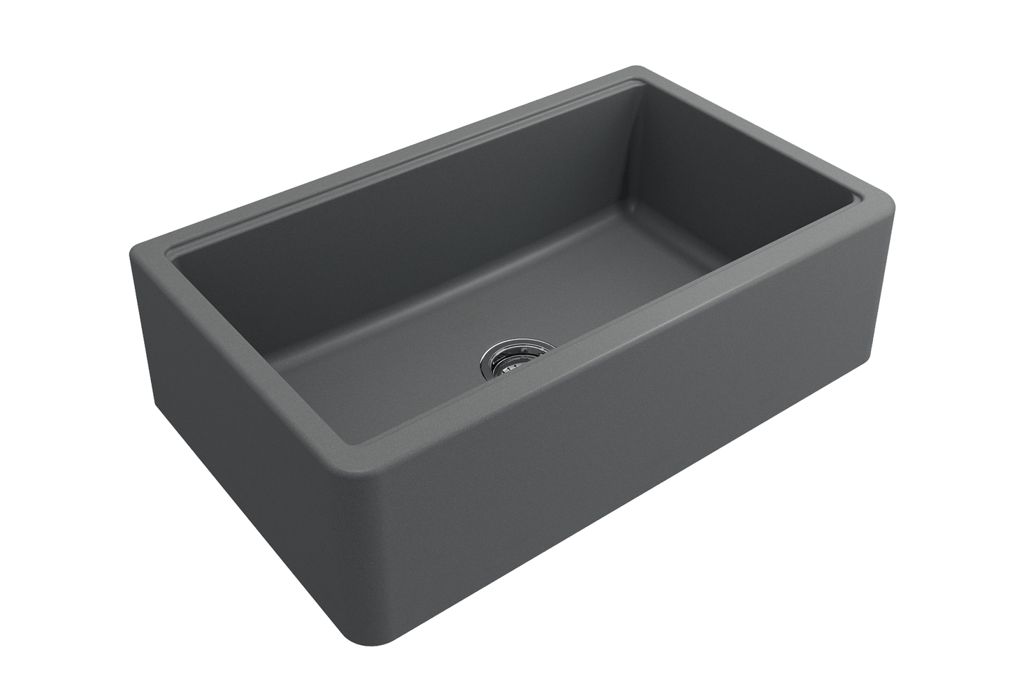 Arona Apron-Front 33" Single Bowl Granite Composite Kitchen Sink Concrete Gray