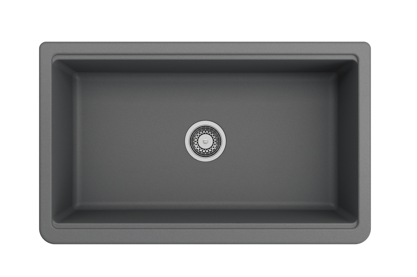 Arona Apron-Front 33" Single Bowl Granite Composite Kitchen Sink Concrete Gray