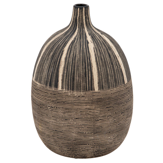 10"h Tribal Vase, Brown