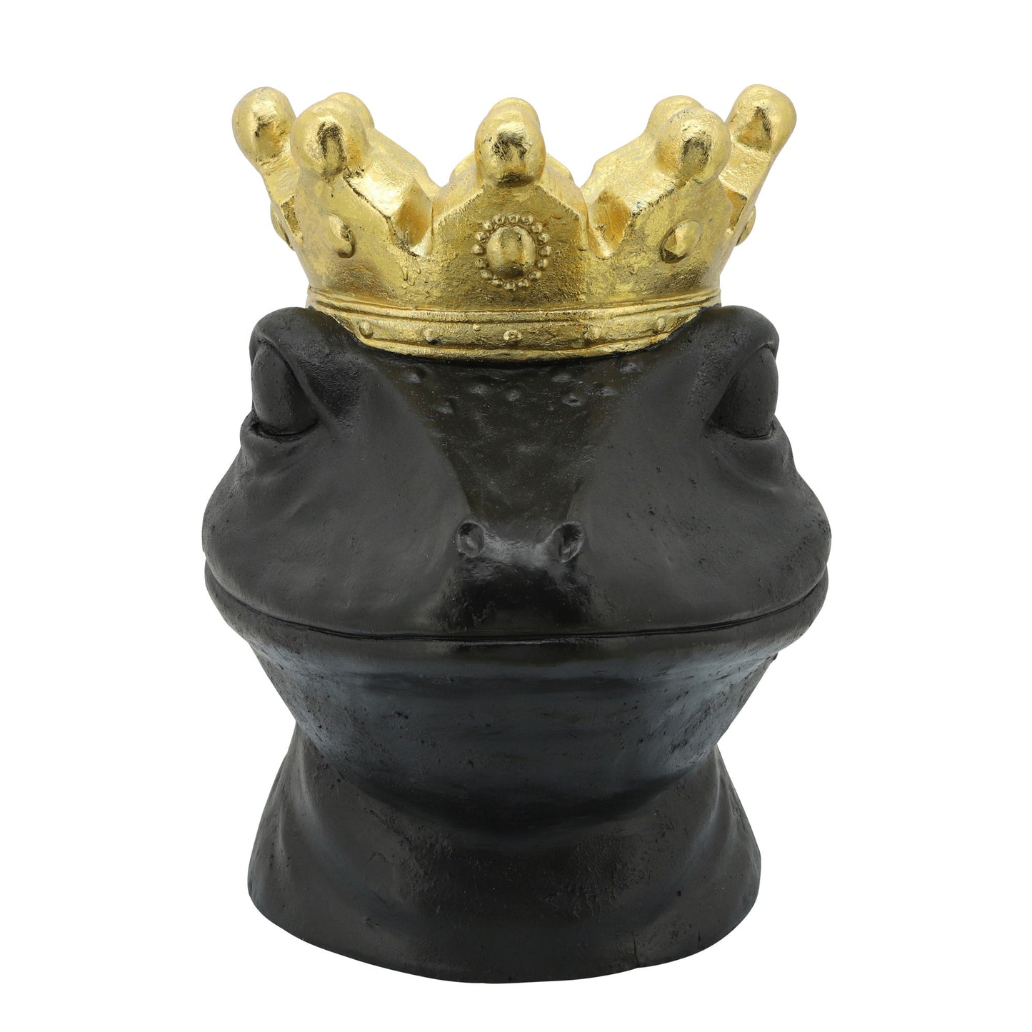 Resin 12" Gecko W/ Crown, Black