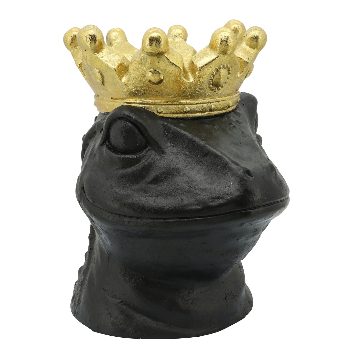Resin 12" Gecko W/ Crown, Black